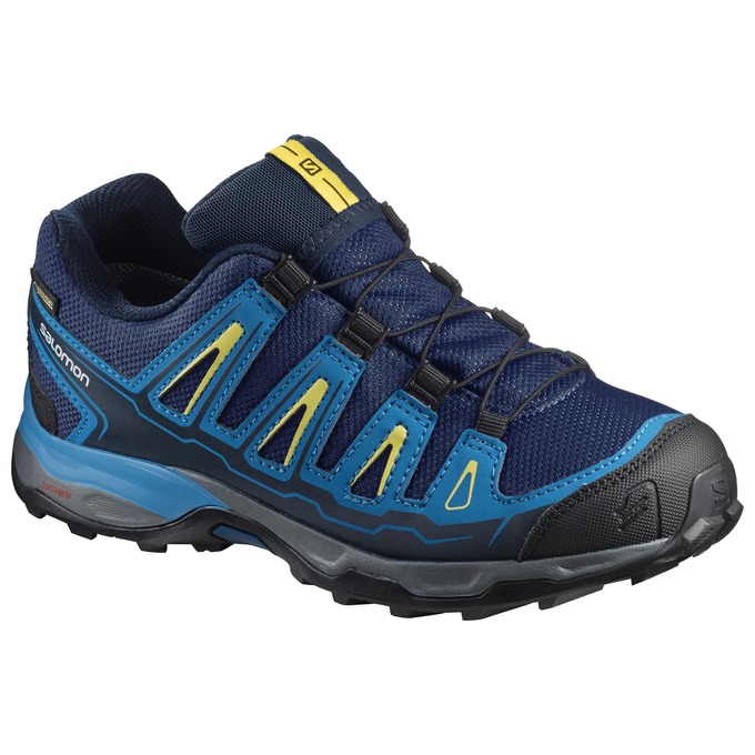 Salomon Israel X-ULTRA GTX® J - Kids Hiking Shoes - Navy/Black (OHUB-62845)